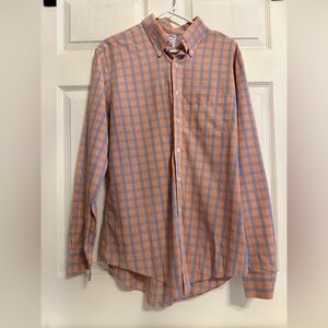 Brooks Brothers Orange and Blue Plaid Shirt